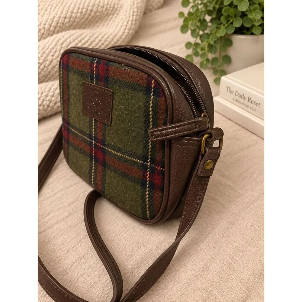 British Bag Company Plaid Tartan Crossbody Bag